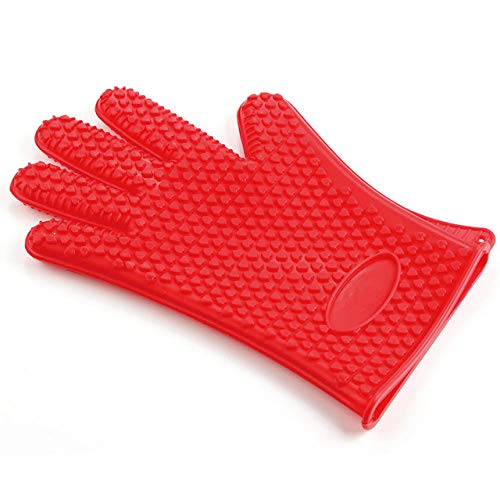 Generic Pj600R2: 1Pair Silicone Heat Resistant Gloves Multifunction Oven Mitts BBQ Glove Kitchen Potholders Cooking Glove Thick