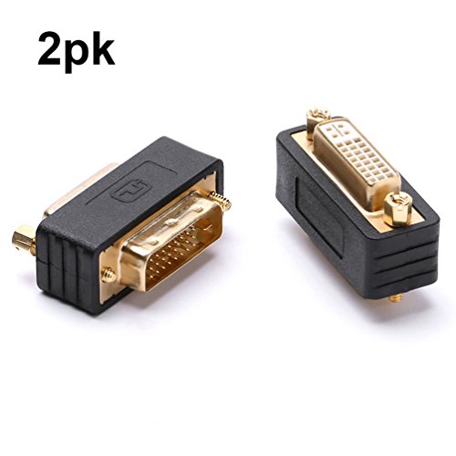 DVI adapter dvi-d male to dvi-i female port saver compact moulded gold plated 2 pack