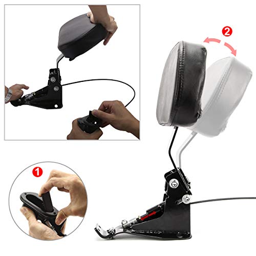 Adjustable Motorcycle Rider Backrest Sissy Bars for Harley Touring Road King Street Glide Ultra CVO FLHR FLHX FLTRX 2009-2019 (Black)