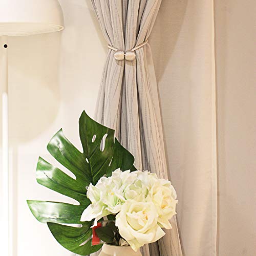 YOBAYE Magnetic Curtain Tiebacks, 2 Pack Drape Tie Backs Decorative Curtain Rope Holdbacks for Home Kitchen Office Window Drapes, No Drilling & Holes Required,Beige - Thumbnail 7