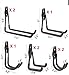 Wall Hung Double Hook,Cheaboom Bicycle Storage Hook Garage Space Saver Heavy Duty Hanger Rack Extended Wall Mount Tool Holder U-Hook with Anti-Slip Coating for Chair Ladder (Multiple Size Hook x 8)
