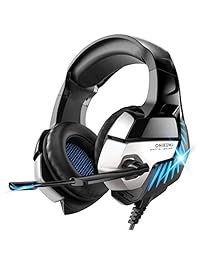 Nivava K5 Pro - Auriculares de diadema para PS4, PC, mando Xbox One, cancelación de ruido con micrófono, luz LED, sonido envolvente