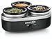 Crock-Pot 16-Ounce Little Triple Dipper Slow Cooker, Silver and Black, SCRMTD307-DK