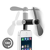 Stouch Mini Portable Dock Cool Cooler 180 °Rotating Fan for 8 Pin Lightning iPhone 7 Plus 6 plus 5s 5 iPad mini air - Black