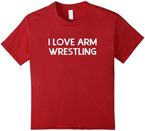 Kids I love arm wrestling shirt 10 Cranberry