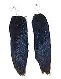 One Piece of the Black Faux Fox Tail Fur Key Chain