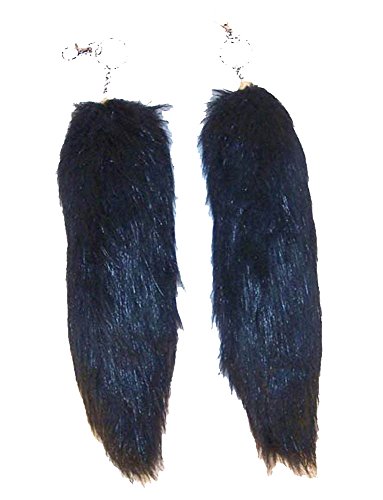 One Piece of the Black Faux Fox Tail Fur Key Chain