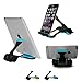 SIME-ON: Phone and Tablet Stand, Desk Holder Compatible with iPhone, iPad (Mini), Samsung Devices, Universal, Portable, Adjustable Multi-Angle - Black-Blue