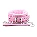 AOTNEG STAR Pink Collar Pu Leather Choker Necklace with Chain for Women Men Ladies