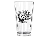 Corkology Red Panda Pint Glass, Clear