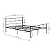GreenForest Full Size Bed Frame Platform with Headboard and Stable Metal Slats Mattress Base Boxspring Replacement, Black