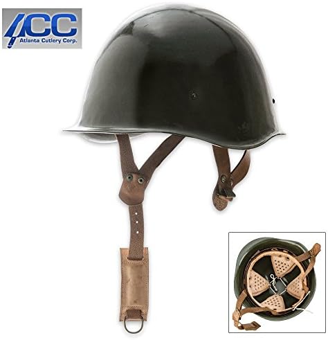 WWII Era Design Hungarian War Helmet - Solid Steel Construction, Leather Lining, Adjustable Leather