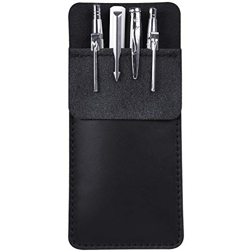 Wisdompro Genuine Leather Heavy Duty Pocket Protector Pen Holder Pouch