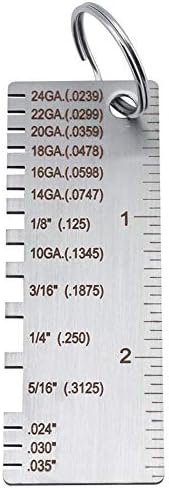 Ainstsk Thickness Measuring Tool,14 16 18 20 22 24 Wire Gauge Metal Sheet Thickness Gauge Stainless Steel Welding Gage Plated Size Inspection Tool