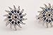 Sun Shape Special Design Turkish Evil Eye Handmade 925 Sterling Silver Round Cut Sapphire White Topaz Rhodium Stud Earrings