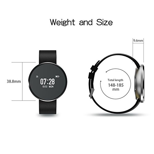 L@YC Round Touch Screen Smart Heart Blood Pressure Blood Oxygen Monitoring Sports Reminds Bluetooth Bracelet Activity Tracker, Silver Grey - Thumbnail 5