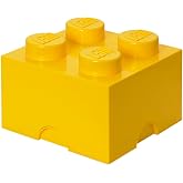 Room Copenhagen LEGO Storage Brick Drawer 4, 9-3/4 x 9-3/4 x 7-1/8 Inches, Bright Yellow (4003)