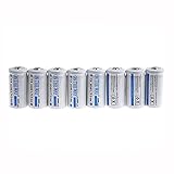 ON THE WAY®New 8Pcs 16340 1200mAh 3.7V CR123A Rechargeable li-ion Battery and Digital Battery Charger