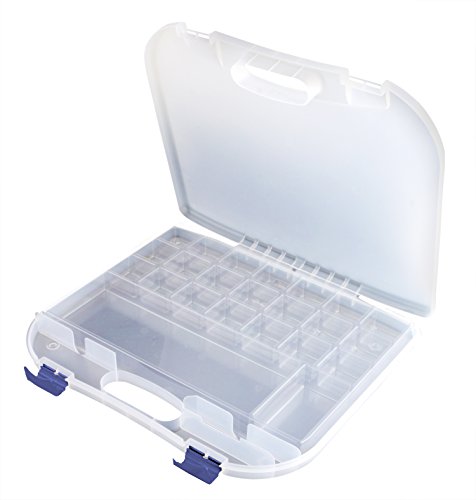 Dexas loom storage lap case, natural/blue