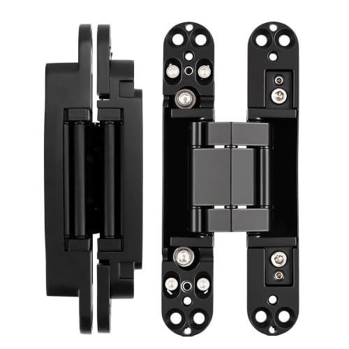 Silmium Hidden Door Hinge 7 Inch, 3D Adjustable Concealed Hinge, 2 Pack at Amazon
