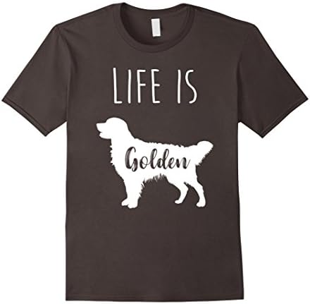 Mens Golden Retriever Life is Golden T Shirt Large Asphalt