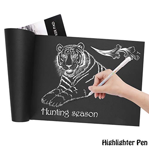 Black Sketch Pad, L\'émouchet Sketch Book, resistente Sketch pad per il disegno, 60 fogli, 30 fogli ciascuno, 2-Pack, 9\