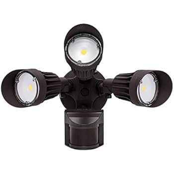 JJC LED Security Lights Motion Sensor Flood Light Outdoor,30W(250W Equiv.)3000LM,IP65 Waterproof,5000K-Daylight White DLC & ETL Listed Outdoor Lighting for Garage Yard Garden Porch Brown