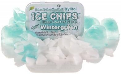ICE CHIPS Wintergreen Xylitol Mints 6 Single Tins