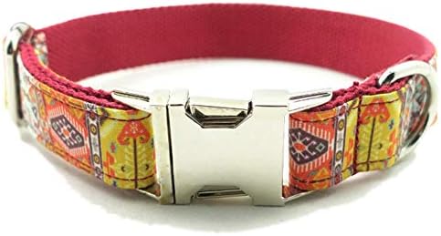 QitunC Dog Collar Bohemian Printing Adjustable Ribbon Metal Buckle Tear Resistant Pet Collars AsPicture XS