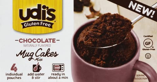 UDI’S GLUTEN FREE CHOCOLATE MUG CAKE MIX, 8.4 OZ. 4-COUNT