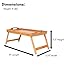 BirdRock Home Bamboo Lap Desk Bed Tray | Handles | Foldable Breakfast Serving Tray | Pull Down Legs | Laptop Stand | Natural