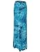 LL WB1058 Womens Tie Dye Fold Over Maxi Skirt XXL TEAL