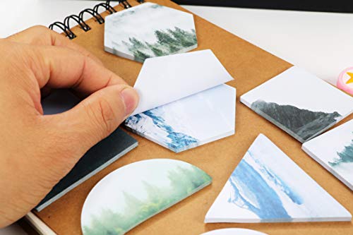 RIANCY Nature Sticky Notes Self-Stick Office Memo Note Pad Sticky Note Paper Posted Writing Pads Things to Do List Notepad, Schedule Marker,30 Sheets/Pad (Nature,Pack of 8)