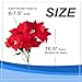 Juvale Poinsettia Flowers Artificial Pack - Red Silk Petals & Plastic Stems - 16.5 in Length - Lifelike Real-Looking Blooms for Floral Arrangement & Red Centerpieces - Decorative Silk Blooms in Pots