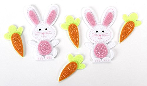 Felties Stickers - Bunnies with Carrots - 24 pieces