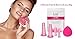 Glam Facial Face Cupping Set - Cupping Therapy Sets Massage Kit with Silicone Cleansing Brush for Instantly Ageless Skin, Works for Fine Lines & Wrinkles, Improves Collagen (Glam - Pink)