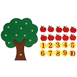 ReFaXi Felt Cloth DIY Children's Educational Toys Preschool Supplies Set of Apple Trees (Green)