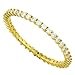 CloseoutWarehouse Cubic Zirconia Stackable Eternity Ring Plated Sterling Silver Yellow Gold-Tone Size 6