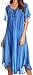 Sakkas Myani Two Tone Embroidered Sheer Cap Sleeve Caftan Long Dress | Cover Up