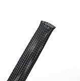 Wang-Data 50ft-3/4 PET Expandable Sleeving -Black -Cable Management Sleeve Cord Organizer for wrap & Protect Cables