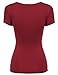 Zeagoo Women's Wine Red Variations Cross-front V Neck Ruched Long Sleeve Blouse