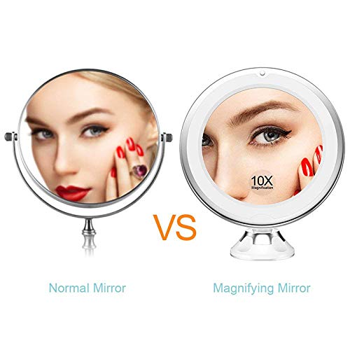 Uarzt Magnifying Lighted Makeup Mirror Chrome (10x) - Thumbnail 4