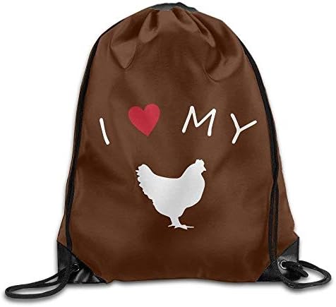 OQUYCZ I Love My Chickens Print Drawstring Backpack Rucksack Shoulder Bags Gym Bag Sport Bag