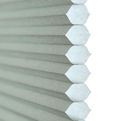 46 by 48 inch Window Blinds and Shades Cellular Cordless Shades Honeycomb Blinds for Home and Office, Grey(Light Filtering)