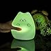 EMDMAK Baby Night Light USB Rechargeable Silicone Night Lamp with 7-Color Mood Light, Sensitive Tap Control for Baby Kids Adults (Kitty B)