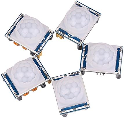 Amztek HC-SR501 Adjust Ir Pyroelectric Infrared PIR Motion Sensor Detector Modules, 5 Pack