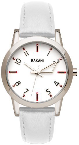 Rakani +5 32mm white watch with white leather band