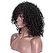 Synthetic Curly Wigs for Black Women Kinky Curly Afrian Full Wigs Black Color 14 Inch With Bangs,Free Caps