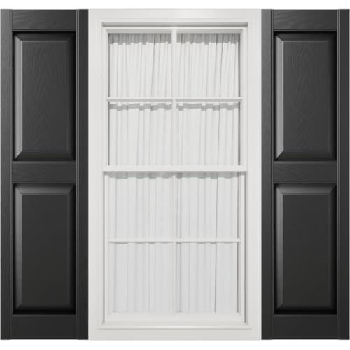 12"W x 54"H Mid-America Vinyl, TailorMade Two Equal Panels, Raised Panel Shutte…