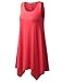 URBANCLEO Womens Handkerchief Hem Sleeveless eLong Tunic Tank Top Shirt (S-3X)